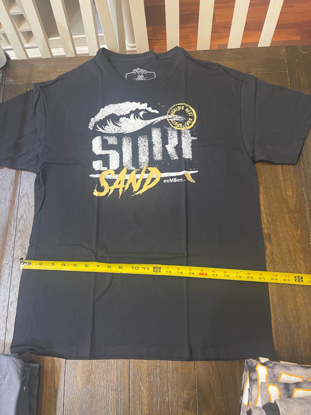 New Black Surf Sand Graphic Short Sleeve Tee